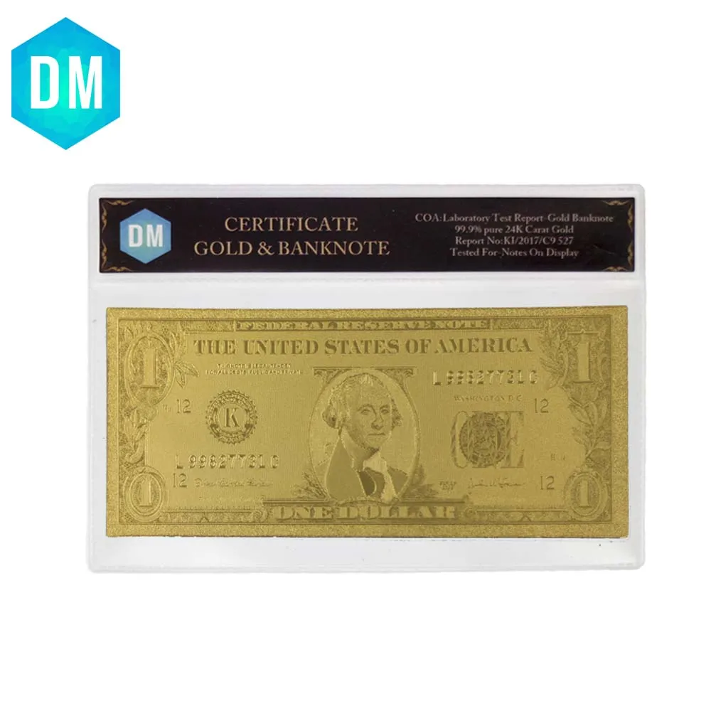 One Dollar 24k Gold Banknote Holiday Gifts American 999.9 Gold Foil Note Money Collectible Metal Crafts with COA Frame
One Dollar 24k Gold Banknote Holiday Gifts American 999.9 Gold Foil Note Money Collectible Metal Crafts with COA Frame
