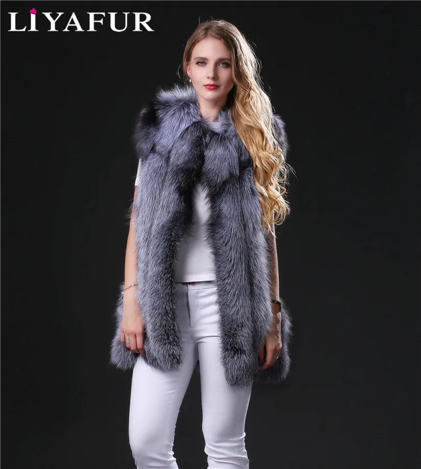 LIYAFUR 2018 Women's 100% Real Genuine Full Pelt Natural Silver Fox Fur Long Sleeveless Fashion Vest Waistcoat Gilet for Women
LIYAFUR 2018 Women's 100% Real Genuine Full Pelt Natural Silver Fox Fur Long Sleeveless Fashion Vest Waistcoat Gilet for Women