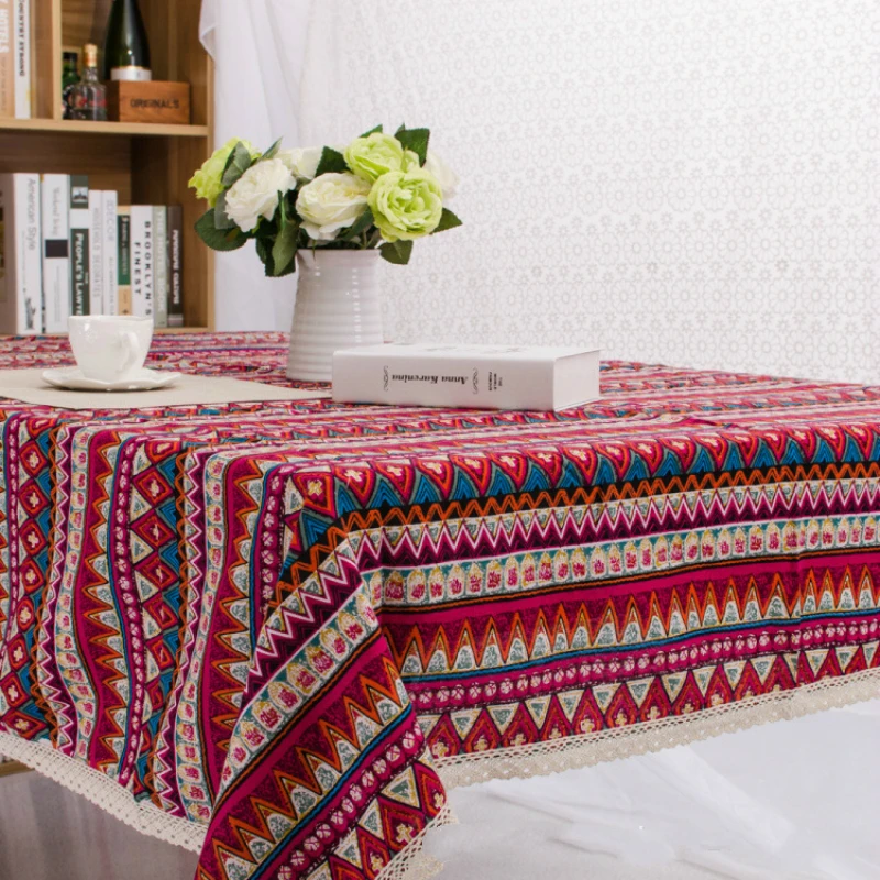Fashion Bohemia folk style cotton linen tablecloth white lace stripe geometry pattern home restaurant tablecloth cover towels
Fashion Bohemia folk style cotton linen tablecloth white lace stripe geometry pattern home restaurant tablecloth cover towels