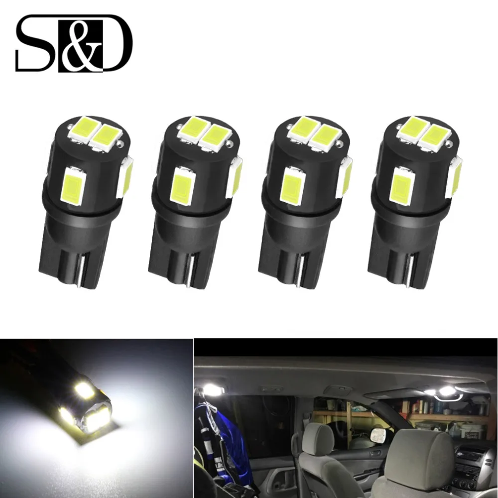 S&D 4pcs W5W LED T10 LED Bulbs Car Lights 194 168 Interior Lamp 6000K White License Plate Bulb Reading Wedge Dome Turn Lamp 12V
S&D 4pcs W5W LED T10 LED Bulbs Car Lights 194 168 Interior Lamp 6000K White License Plate Bulb Reading Wedge Dome Turn Lamp 12V