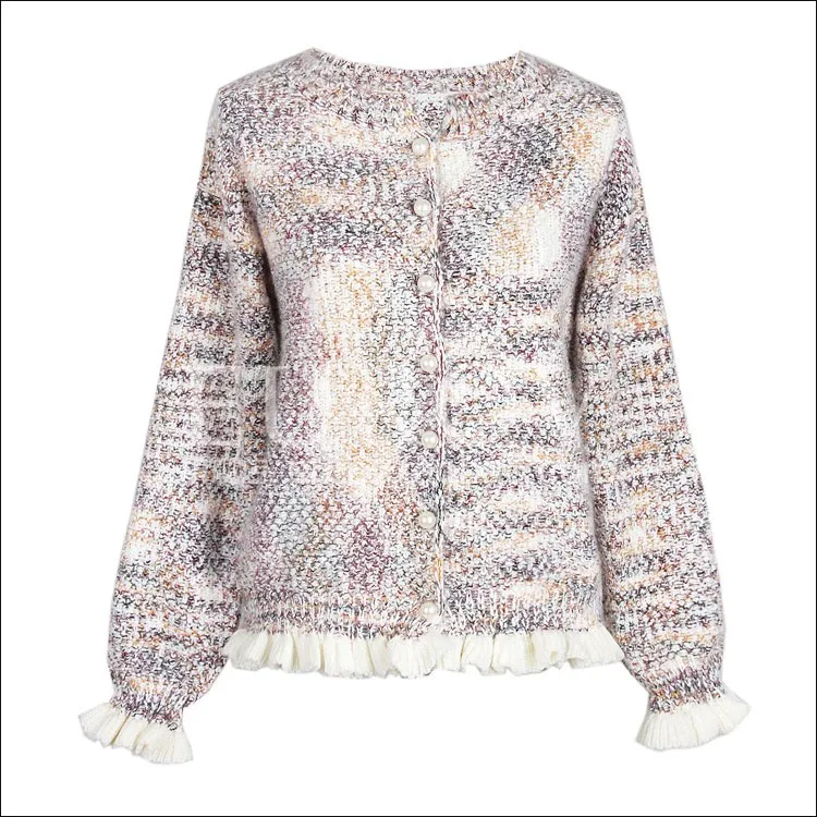 Women Sweater 2018 New Fashion High Quality Designer Women's Exquisite Pearl Buttons Ruffled Sleeve Fungus Knitting Outerwear
Women Sweater 2018 New Fashion High Quality Designer Women's Exquisite Pearl Buttons Ruffled Sleeve Fungus Knitting Outerwear