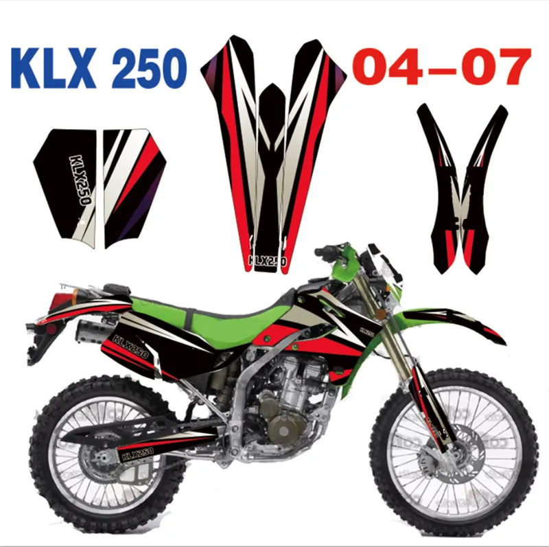 Мотоцикл Велосипед графика наклейки Фоновые для Kawasaki KLX250 KL250X KLX 250 2004 2003 2005 2006