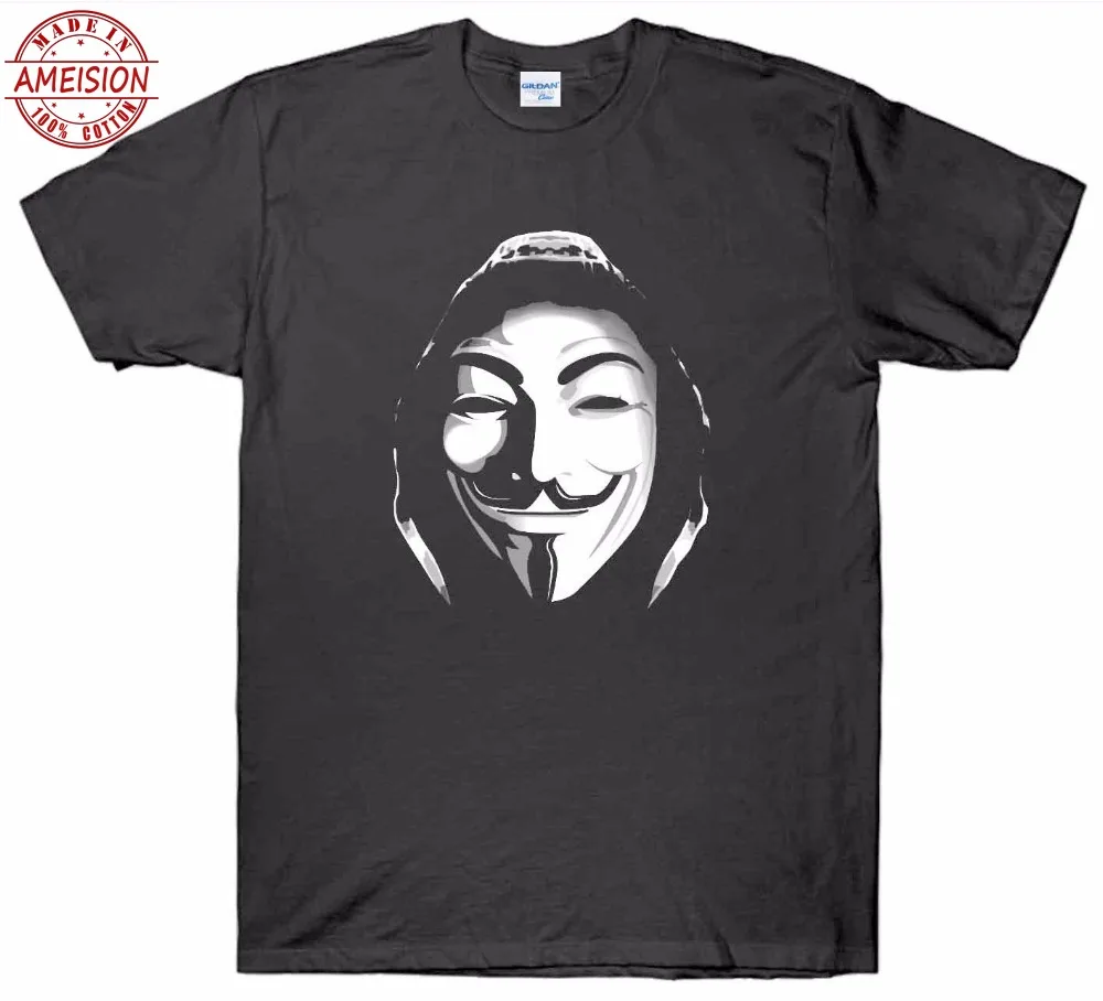 2019 новые модные летние футболки с 3d принтом фитнес футболка надписью Anonymous
