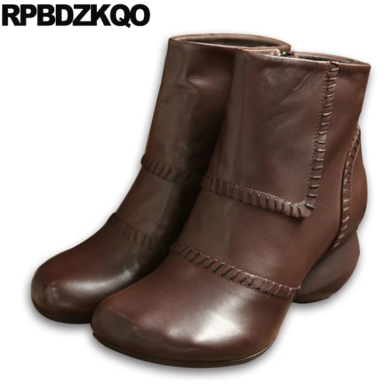 Shoes Chunky Fall Vintage Brand Women Winter Boots Genuine Leather Short Autumn Ankle Fur Round Toe Retro Brown New Chinese 2021
Shoes Chunky Fall Vintage Brand Women Winter Boots Genuine Leather Short Autumn Ankle Fur Round Toe Retro Brown New Chinese 2021