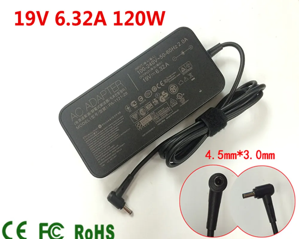 Genuine 19V 6.32A 120W 4.5*3.0mm PA-1121-28 AC Laptop Adapter Power Charger For ASUS YX570Z G60VM G501JW UX501J UX501LW G501VW
Genuine 19V 6.32A 120W 4.5*3.0mm PA-1121-28 AC Laptop Adapter Power Charger For ASUS YX570Z G60VM G501JW UX501J UX501LW G501VW