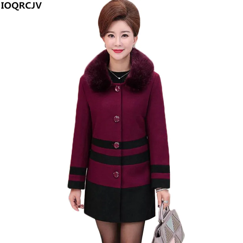Plus Size 5XL Mother Clothing Winter Woolen Coat Women New Fashion Fur Collar Warm Medium length Outerwear Women Coat IOQRCJV856
Plus Size 5XL Mother Clothing Winter Woolen Coat Women New Fashion Fur Collar Warm Medium length Outerwear Women Coat IOQRCJV856