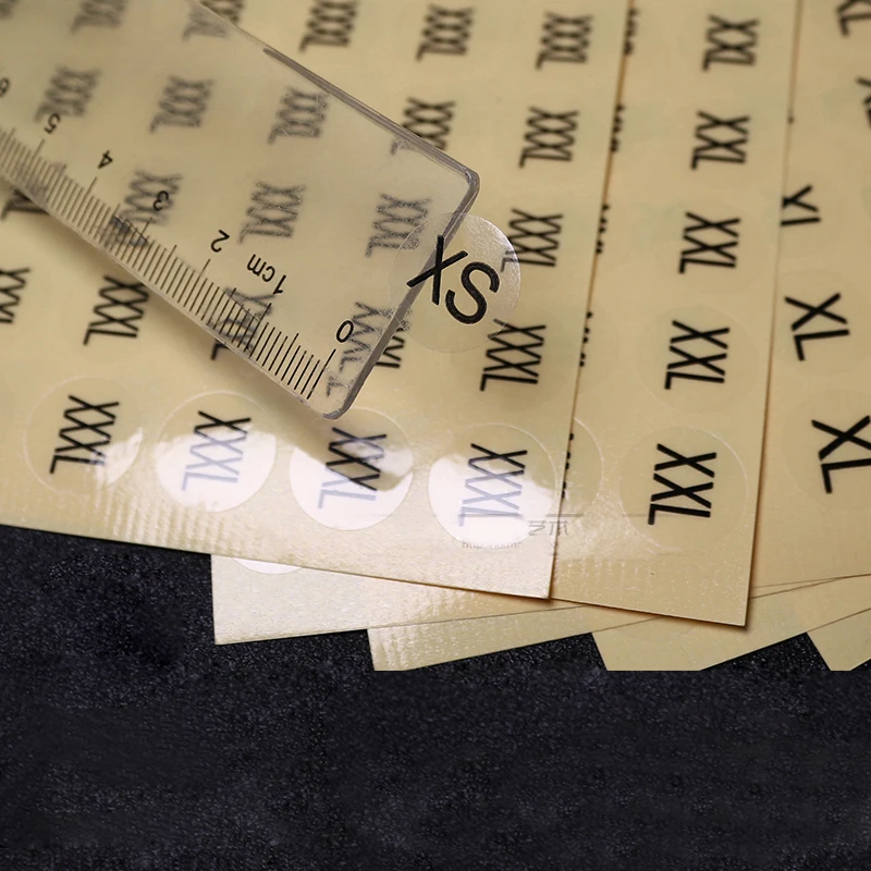 300pcs Transparent size sticker PVC clothing size label Clothing tag accessories Round XS-3XL code
300pcs Transparent size sticker PVC clothing size label Clothing tag accessories Round XS-3XL code
