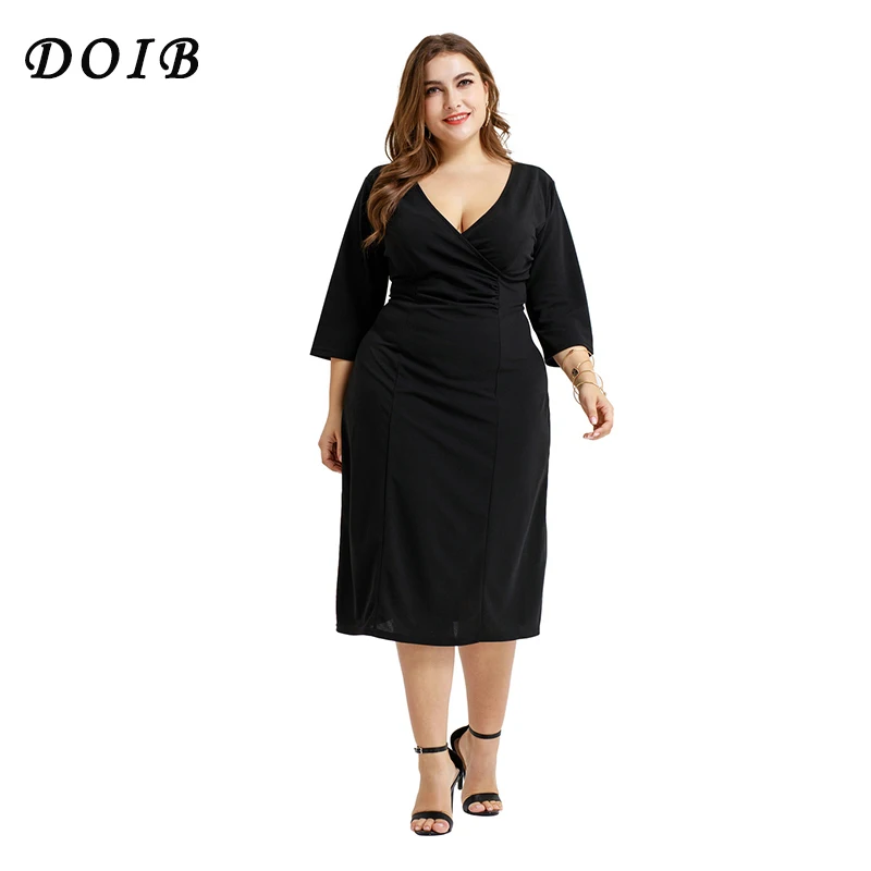 DOIB Black V Neck Plus Size Dress Office Lady Elegent Bodycon Party Dress XL XXL XXXL
DOIB Black V Neck Plus Size Dress Office Lady Elegent Bodycon Party Dress XL XXL XXXL