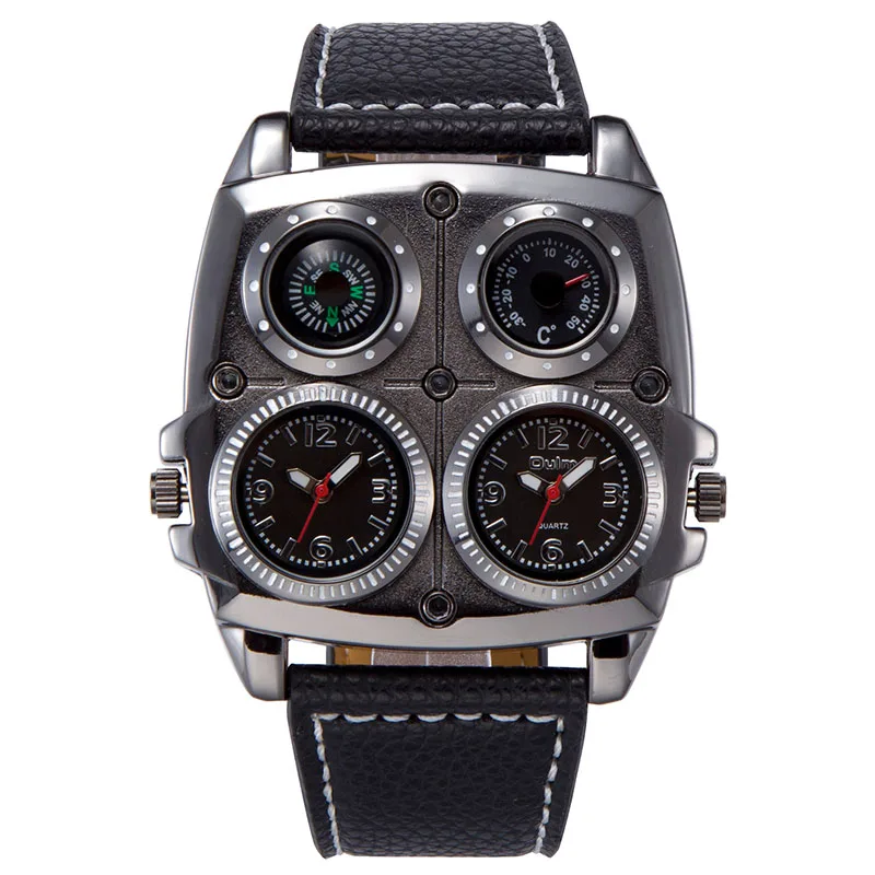 Oulm Wrist Watch Big Dial Dual Time Zone Japan Quartz Movement With Decoration Compass and Temperature Men's Quartz Watch
Oulm Wrist Watch Big Dial Dual Time Zone Japan Quartz Movement With Decoration Compass and Temperature Men's Quartz Watch