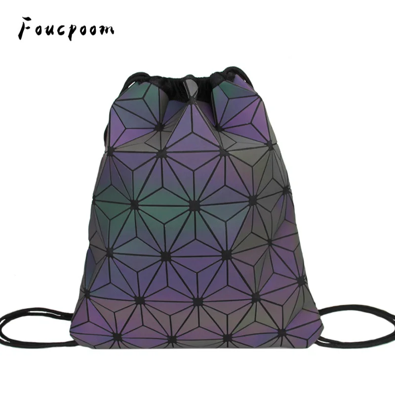2021 модные рюкзаки на шнурке женский маленький рюкзак с геометрическим рисунком