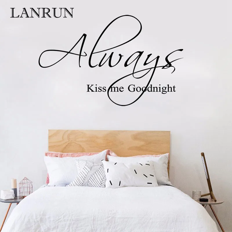 Always Kiss Me Goodnight Creative Quotes Wall Decals DIY Vinyl Wall Stickers Home Decor Mural Arts adesivo de parede LANRUN5514
Always Kiss Me Goodnight Creative Quotes Wall Decals DIY Vinyl Wall Stickers Home Decor Mural Arts adesivo de parede LANRUN5514