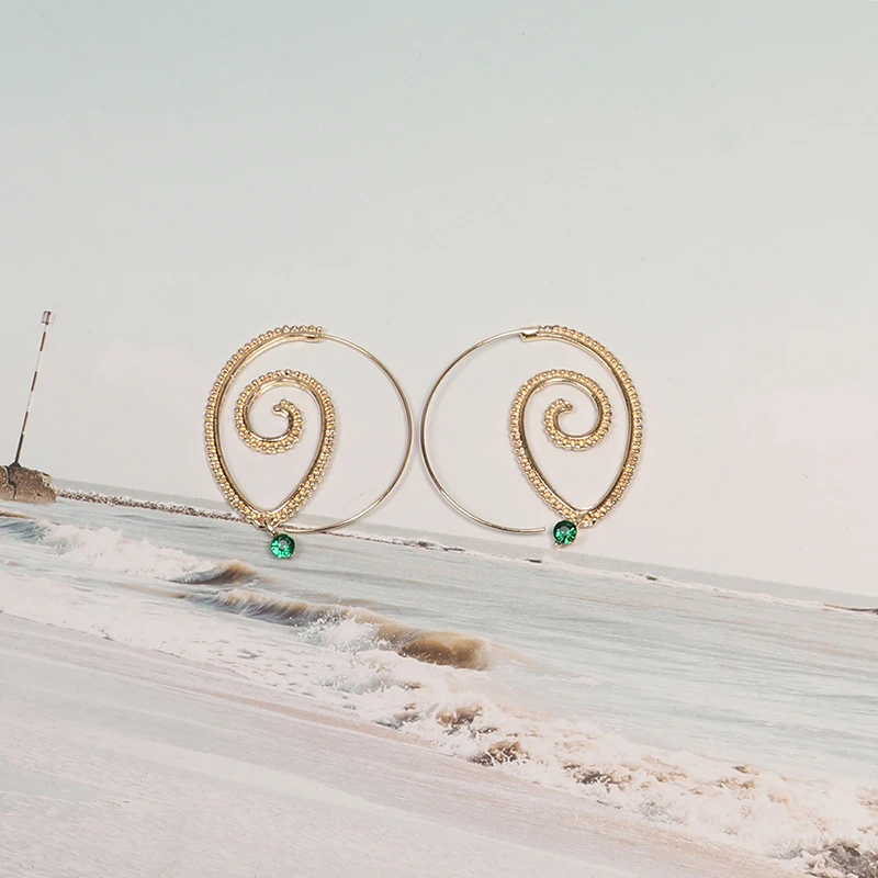 Hot Sale Large Spirals Hoop Earrings for Women Gift Exaggerated Jewelry Gold Color Gypsy Tribal Ethnic Swirl Earrings L4E636
Hot Sale Large Spirals Hoop Earrings for Women Gift Exaggerated Jewelry Gold Color Gypsy Tribal Ethnic Swirl Earrings L4E636