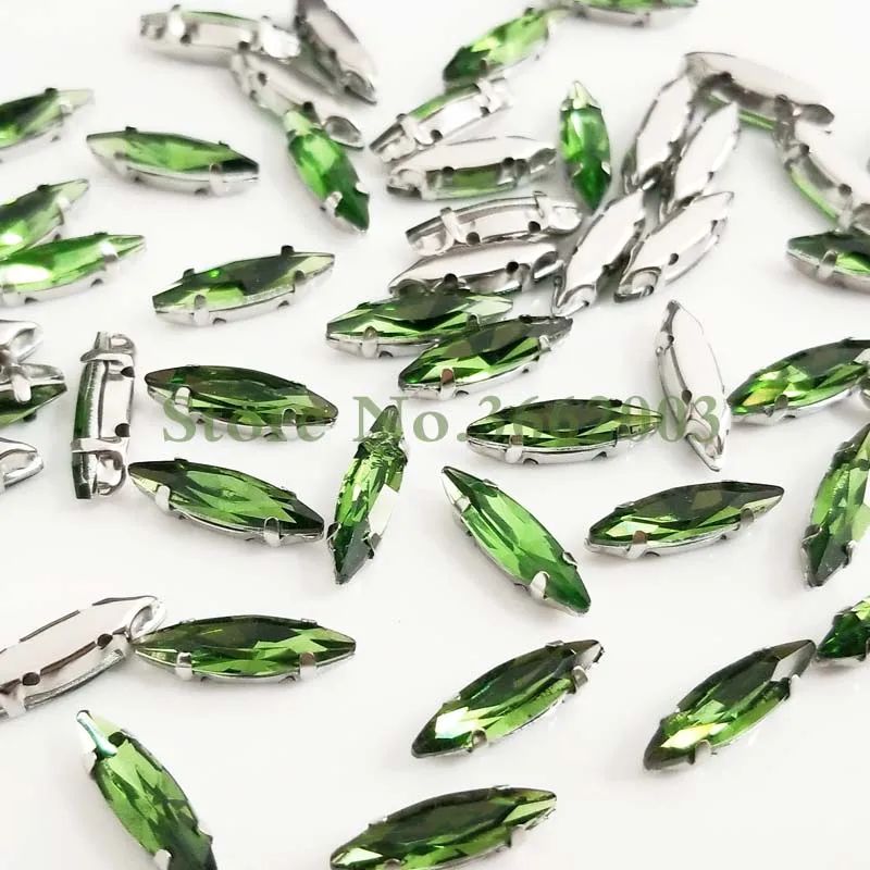 4x15mm 50pcs/pack Grass green Horse eye shape Glass Crystal sew on claw rhinestones,Diy Clothing accessories SWM41520
4x15mm 50pcs/pack Grass green Horse eye shape Glass Crystal sew on claw rhinestones,Diy Clothing accessories SWM41520