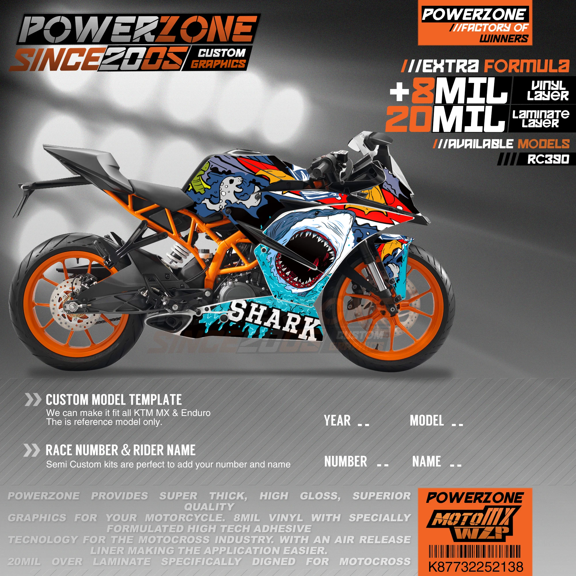 PowerZone на заказ футбольной команды Графика Фоны наклейки 3m Набор наклеек для KTM RC390 2014-2016 2017-2019 138
PowerZone на заказ футбольной команды Графика Фоны наклейки 3m Набор наклеек для KTM RC390 2014-2016 2017-2019 138
