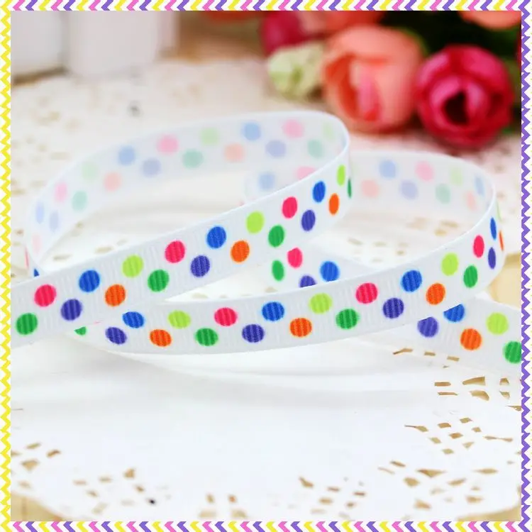 DHK 3/8'' 5yards dots printed grosgrain ribbon headwear hair bow diy party decoration OEM Wholesale 9mm C1236
DHK 3/8'' 5yards dots printed grosgrain ribbon headwear hair bow diy party decoration OEM Wholesale 9mm C1236