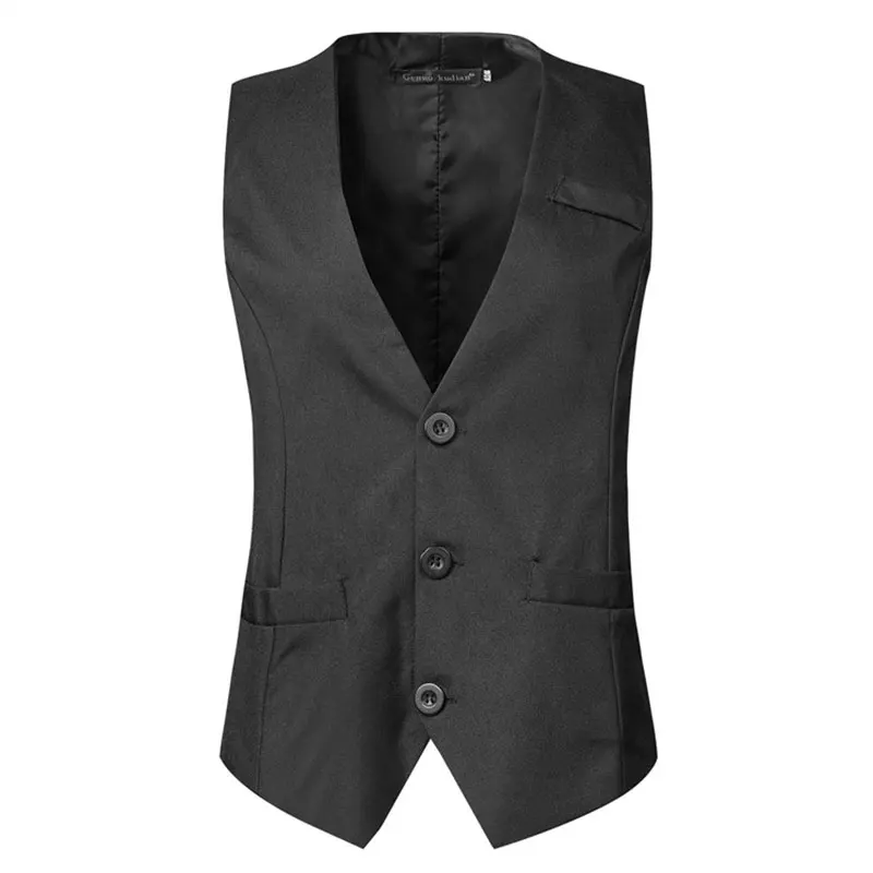 Mens 5 Color Gentlemen 3 Buttons Solid Vests For Male Slim Fit Mans Suit Sleeveless Waistcoat for Suit or Tuxedo
Mens 5 Color Gentlemen 3 Buttons Solid Vests For Male Slim Fit Mans Suit Sleeveless Waistcoat for Suit or Tuxedo