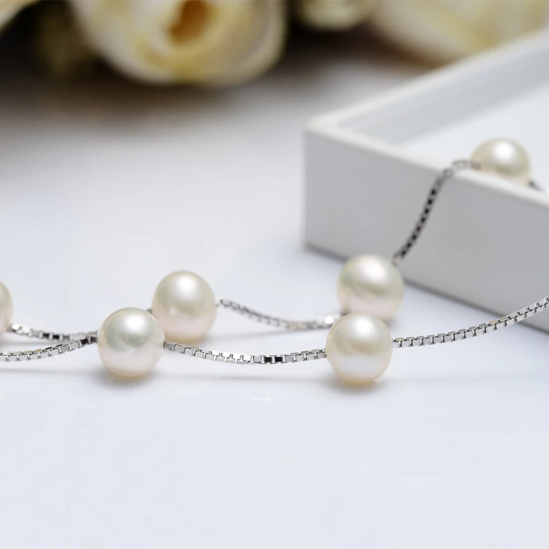 gNpearl 7-8mm Genuien White Natural Freshwater Pearl 925 Sterling Silver Necklace Long Chain Fine Jewelry for Women Wedding Gift
gNpearl 7-8mm Genuien White Natural Freshwater Pearl 925 Sterling Silver Necklace Long Chain Fine Jewelry for Women Wedding Gift