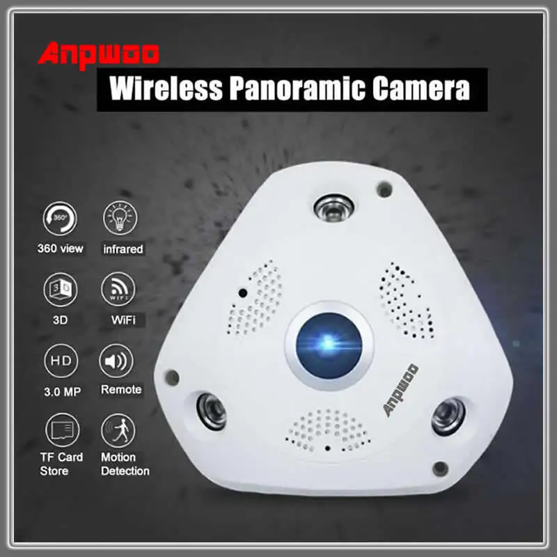 Hot Anpwoo PR002 3.0MP 1792*1536P 360 Degree Panoramic Monitor Fisheye WIFI IR Infrared Camera VR Camera With Two Way Audio P2P
Hot Anpwoo PR002 3.0MP 1792*1536P 360 Degree Panoramic Monitor Fisheye WIFI IR Infrared Camera VR Camera With Two Way Audio P2P