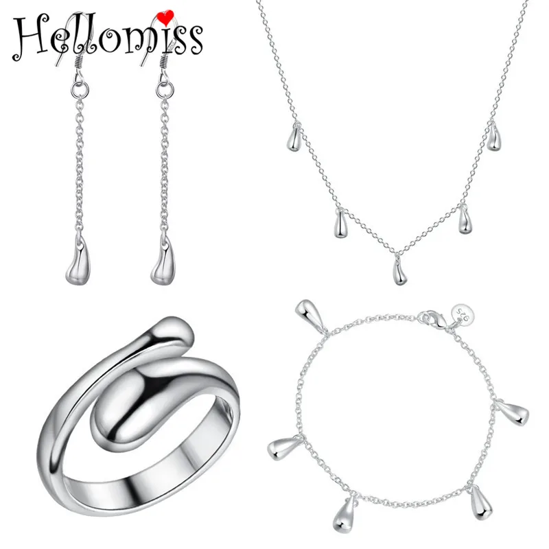 Bridal Jewelry Sets for Women Water Drop Pendant Necklace Earrings Ring Bracelet 4 Pcs Set Brand Jewelry Wedding Accessories
Bridal Jewelry Sets for Women Water Drop Pendant Necklace Earrings Ring Bracelet 4 Pcs Set Brand Jewelry Wedding Accessories