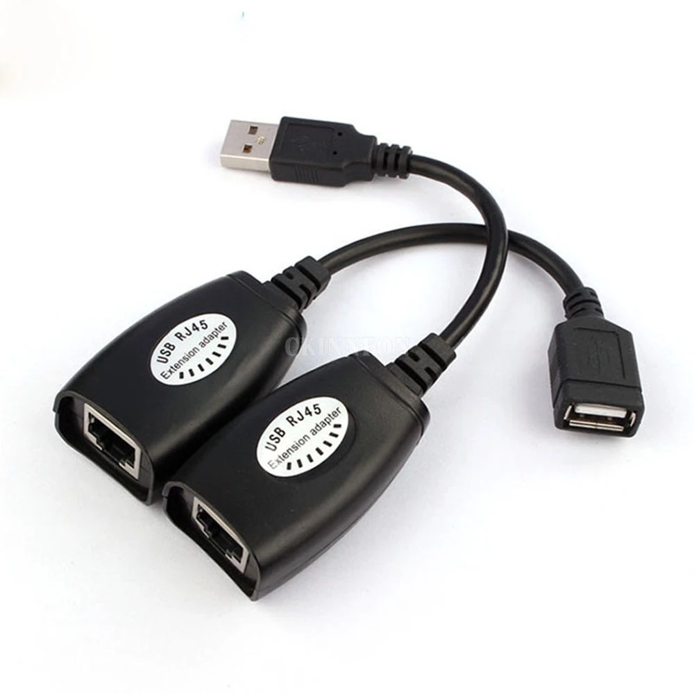 100Set 2Pcs/Set Up To 150ft Practical Adapters USB 2.0 Wired Lan Cables To RJ45 Extender Ethernet Extension Cable
100Set 2Pcs/Set Up To 150ft Practical Adapters USB 2.0 Wired Lan Cables To RJ45 Extender Ethernet Extension Cable
