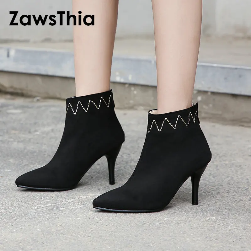 ZawsThia 2022 autumn winter warm plush fashion ladies high heels red black pointed toe woman ankle boots stilettos plus size 45
ZawsThia 2022 autumn winter warm plush fashion ladies high heels red black pointed toe woman ankle boots stilettos plus size 45