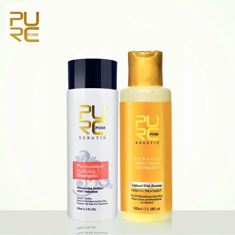PURC 8% Banana flavor Keratin treatment Straightening hair Repair damage dry hair Brazilian keratin treatment with shampoo
PURC 8% Banana flavor Keratin treatment Straightening hair Repair damage dry hair Brazilian keratin treatment with shampoo