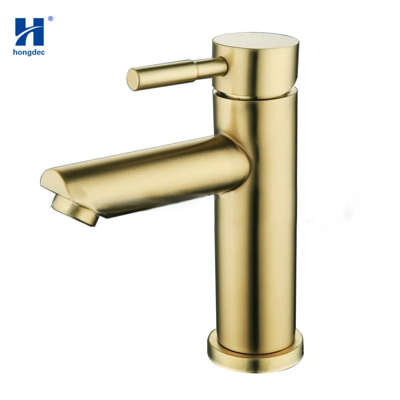 Hongdec Single Handle Bathroom basin tap Brushed Gold cold and hot mixer sink Faucet
Hongdec Single Handle Bathroom basin tap Brushed Gold cold and hot mixer sink Faucet