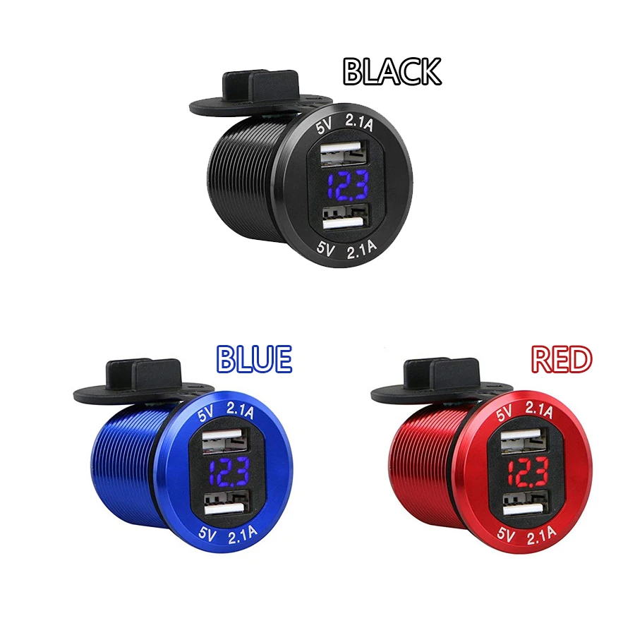 12V Car Cigarette Lighter Charger Socket Dual USB Port 4.2A LED Digital Voltmeter Aluminum
12V Car Cigarette Lighter Charger Socket Dual USB Port 4.2A LED Digital Voltmeter Aluminum