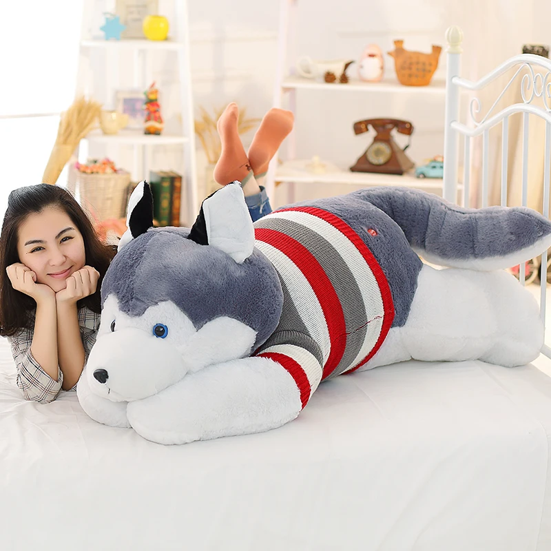 50-120cm Cute Husky Dog Plush Toy Large Sleeping Doll Toys High Quality Pillow Juguetes Birthday Gift | Игрушки и хобби