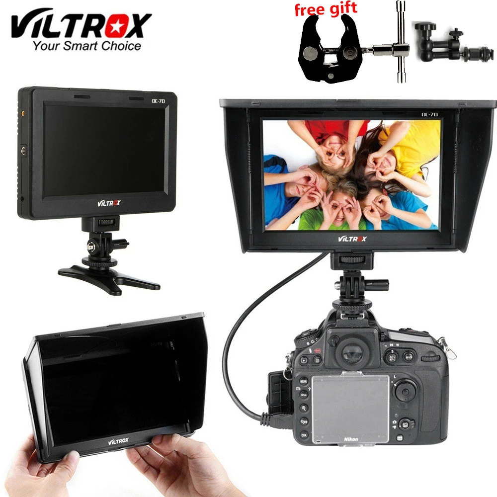 Viltrox 7 дюймов DC 70 II 1024x600 HD видео LCD HDMI AV вход камера монитор дисплей полевой для Canon