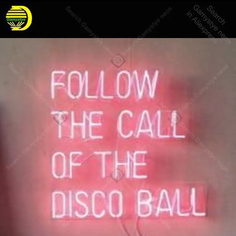 Неоновая вывеска для выполнения вызова диско мяча неоновая лампочка значок