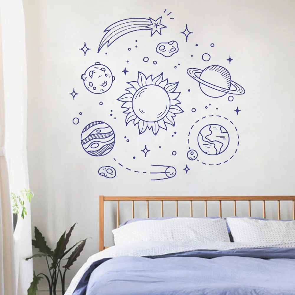 Space Solar System Planets Stars Satellites Wall Room Decoration Vinyl Mural Art Wall Decal Sticker for Bedroom Kids Room Z756
Space Solar System Planets Stars Satellites Wall Room Decoration Vinyl Mural Art Wall Decal Sticker for Bedroom Kids Room Z756