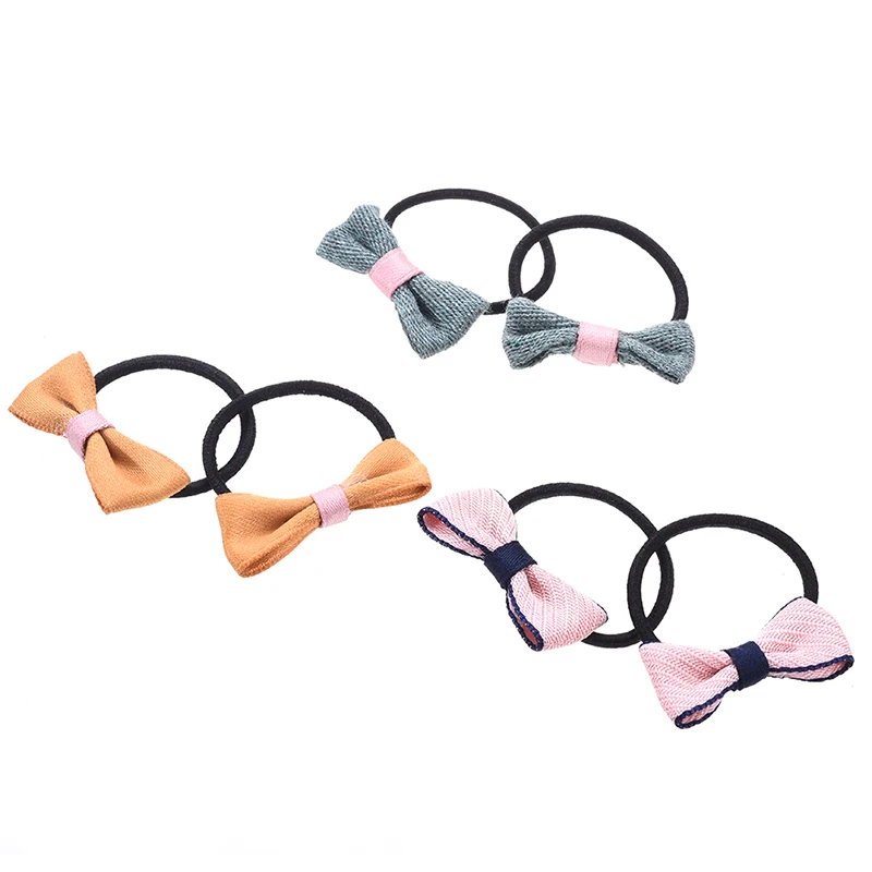 M MISM 1 Lot= 6pcs Girl Headdress Bow Headbands Ponytail Holder Scrunchy Hair Accessories Sweet Elastic Bands/Tie/Rope | Аксессуары для