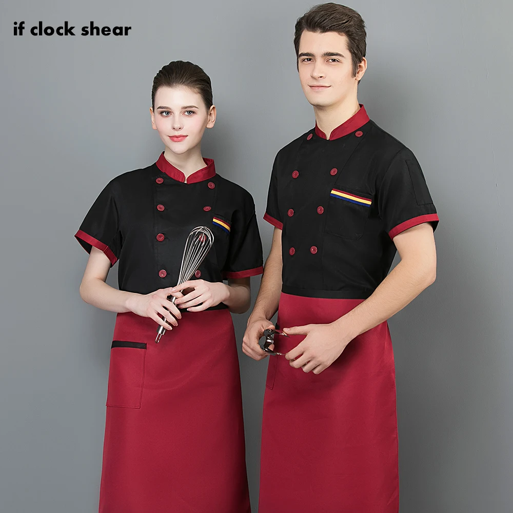Food Service Restaurant hotel Kitchen Uniform Unisex short sleeved Shirts Kitchen Chef men Breathable work clothes Chef Jackets
Food Service Restaurant hotel Kitchen Uniform Unisex short sleeved Shirts Kitchen Chef men Breathable work clothes Chef Jackets