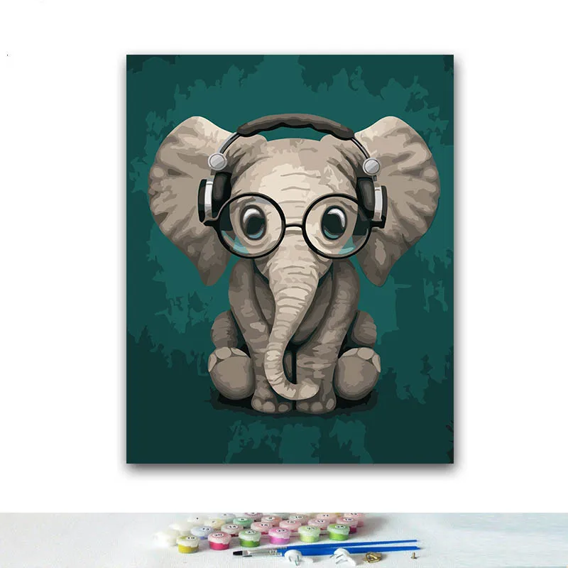 DIY Coloring paint by numbers Elephant paintings by numbers with kits 40x50 framed
DIY Coloring paint by numbers Elephant paintings by numbers with kits 40x50 framed