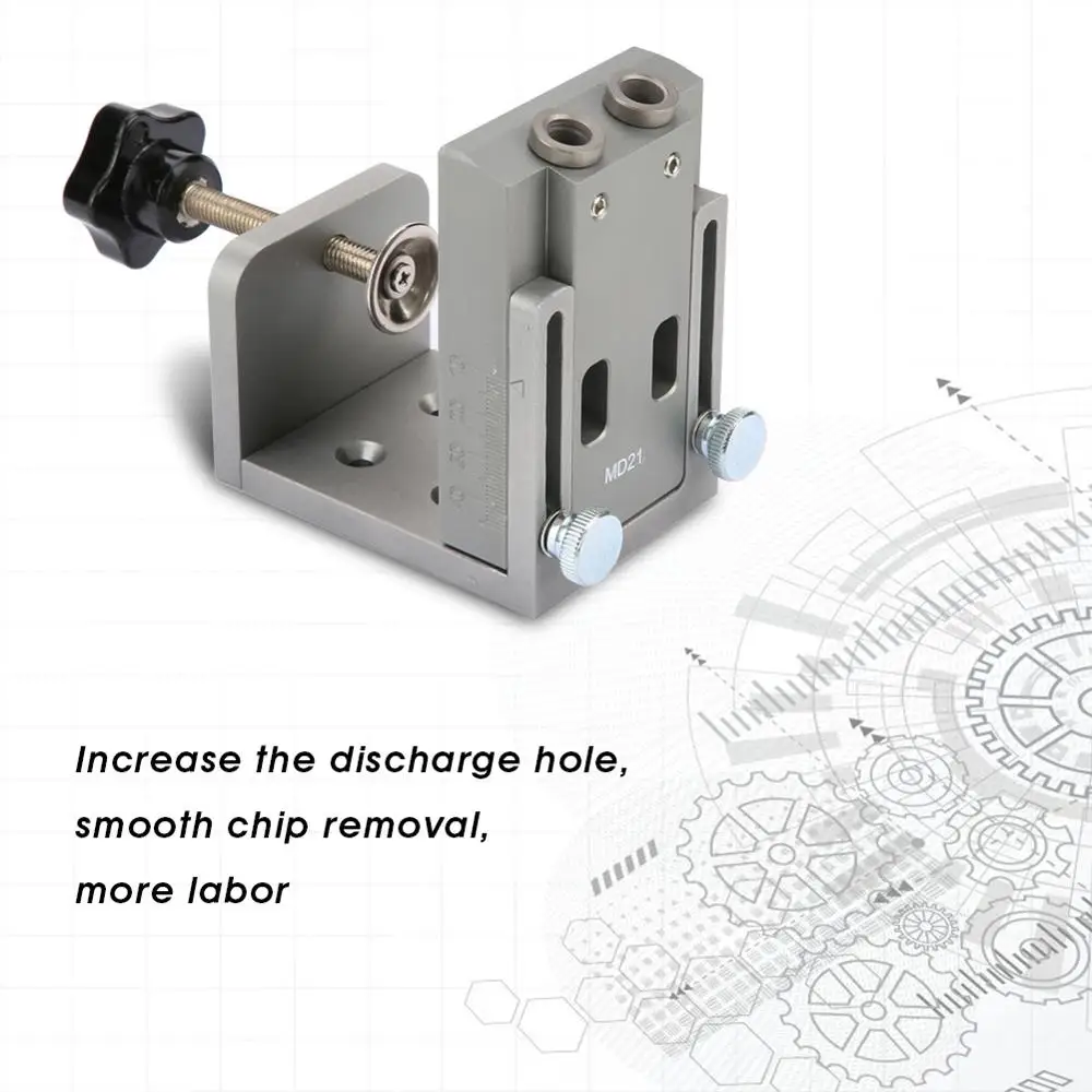 Strong and Durable Pocket Hole Puncher Mini Style Pocket Hole Jig Kit For Wood Working Step Drill Bit Set Woodworking Tools Set