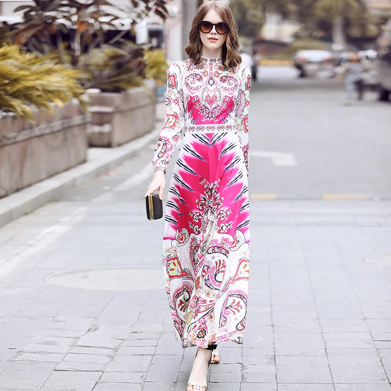 Spring, summer, the new women's European and American high-end brand runway looks favors national wind long-sleeved dress dress
Spring, summer, the new women's European and American high-end brand runway looks favors national wind long-sleeved dress dress