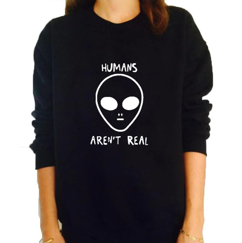 Women's Autumn Winter Fashion Harajuku Crewneck Hoodies Pullover Human Aren't Real Graphics Printed Long Sleeve Sweatshirt
Women's Autumn Winter Fashion Harajuku Crewneck Hoodies Pullover Human Aren't Real Graphics Printed Long Sleeve Sweatshirt