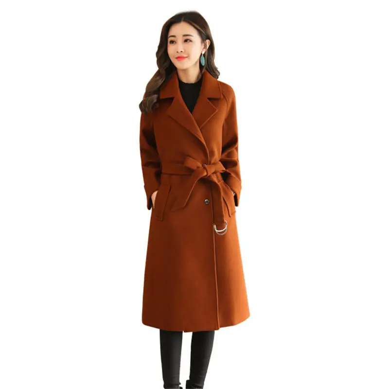 Slim Suit Collar Long Woolen Coat England Style Belt Wool Blend Coat And Jacket Women Coat Autumn Winter Windbreaker Jacket f381
Slim Suit Collar Long Woolen Coat England Style Belt Wool Blend Coat And Jacket Women Coat Autumn Winter Windbreaker Jacket f381