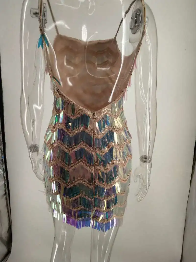Sexy Sequin Women Dress Elegant Spaghetti Strap Backless Summer Mini Dress Sequined Party Club Bodycon Dresses Shining Vestidos
Sexy Sequin Women Dress Elegant Spaghetti Strap Backless Summer Mini Dress Sequined Party Club Bodycon Dresses Shining Vestidos