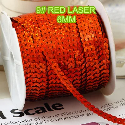 100 ярдов 6 мм Лазерная блестящая отделка продается в упаковке 1 рулон (100 ярдов)-9 #