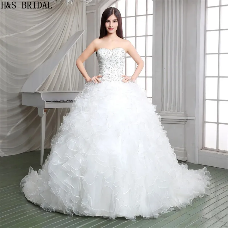 Elegant Ivory Sweetheart Ball Gown Wedding Dresses Chapel Train vestido de noiva Bridal 2017 Embroidered Beaded Wedding Gown
Elegant Ivory Sweetheart Ball Gown Wedding Dresses Chapel Train vestido de noiva Bridal 2017 Embroidered Beaded Wedding Gown