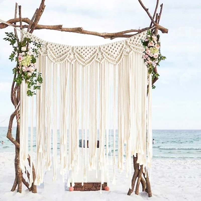 Tassel Bohemian Macrame Wedding Hanging Backdrop Wall Decor Handmade Knitting Tapestry Home Office Wall Decoration
Tassel Bohemian Macrame Wedding Hanging Backdrop Wall Decor Handmade Knitting Tapestry Home Office Wall Decoration