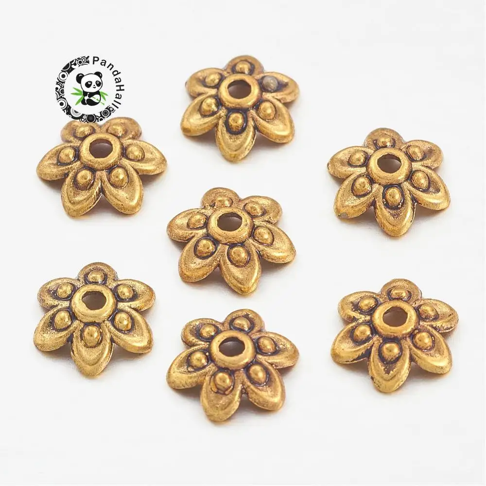 Tibetan Style Bead Caps, Antique Golden Color, Lead Free & Nickel Free & Cadmium Free, Flower, Size: about 9mm in diameter, 3mm
Tibetan Style Bead Caps, Antique Golden Color, Lead Free & Nickel Free & Cadmium Free, Flower, Size: about 9mm in diameter, 3mm