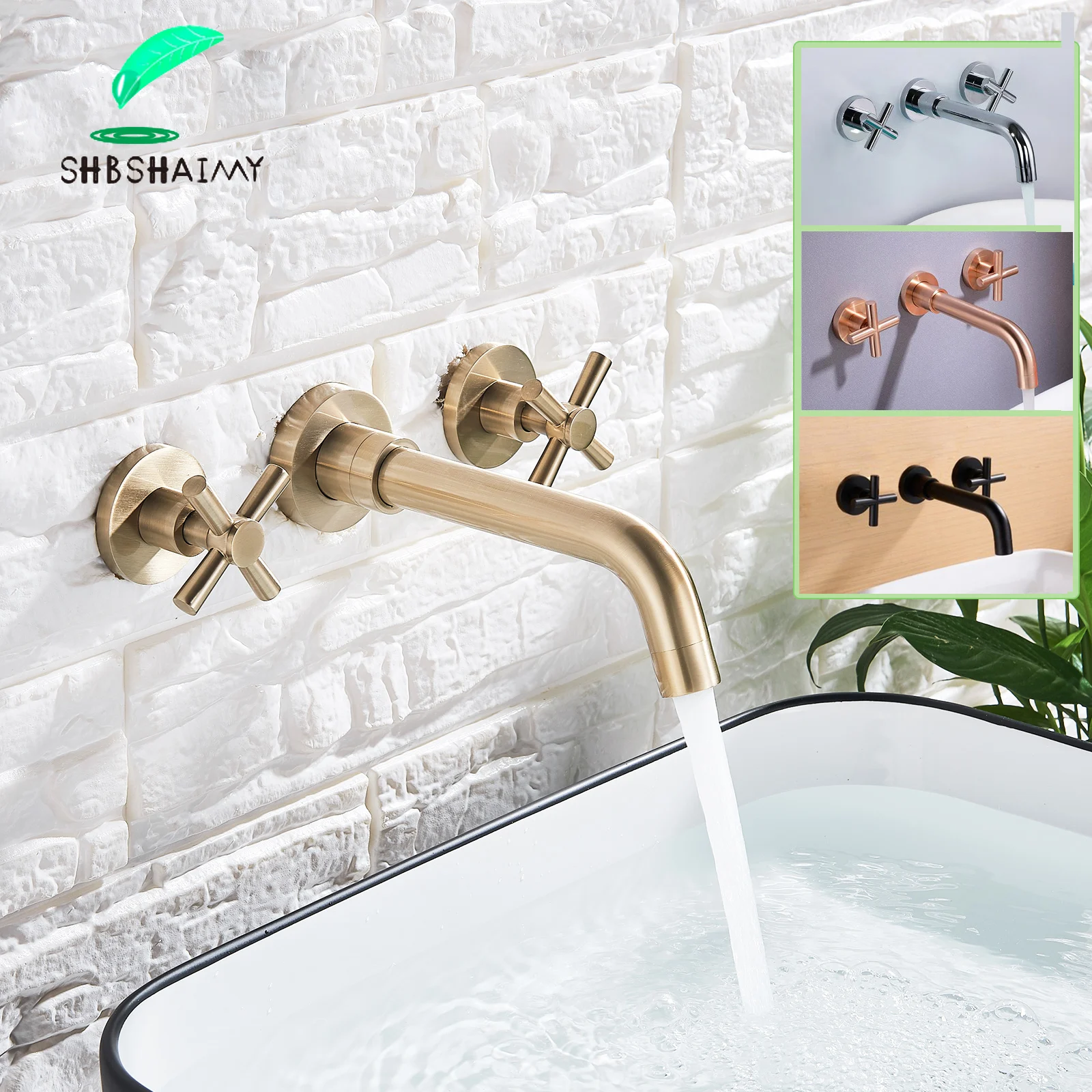 Brushed Gold Bathroom Basin Faucet Wall Mounted Dual Handles 360 Degree Rotation Basin Sink Faucet Hot Cold Mixer Tap Chrome/ORB
Brushed Gold Bathroom Basin Faucet Wall Mounted Dual Handles 360 Degree Rotation Basin Sink Faucet Hot Cold Mixer Tap Chrome/ORB