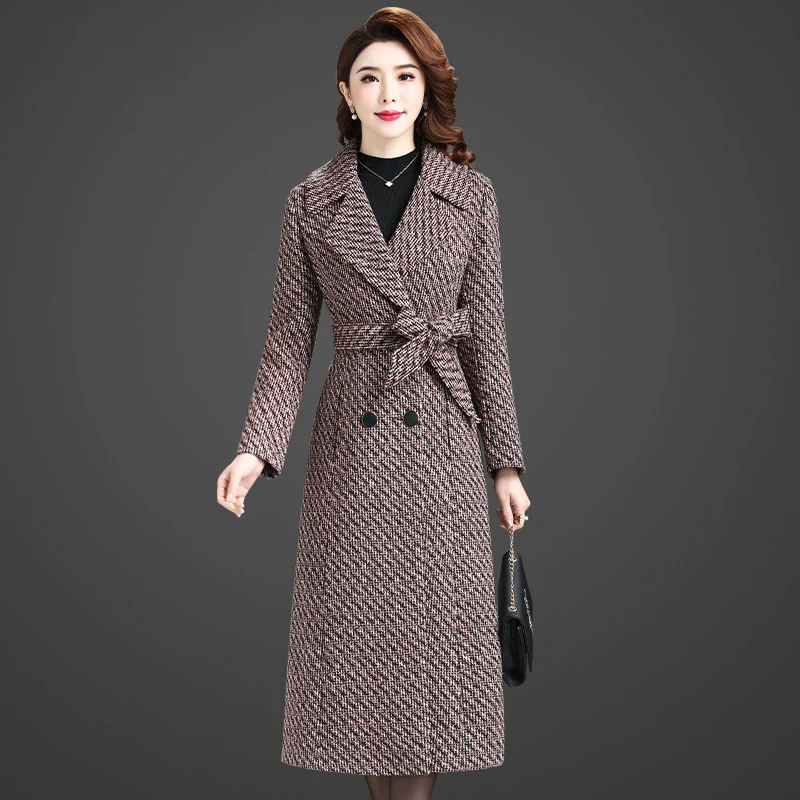 Luxury clothes Elegant Woman Woolen coat Korean style Plaid woolen iong coats NEW Womens winter wool jacket Haute couture K4311
Luxury clothes Elegant Woman Woolen coat Korean style Plaid woolen iong coats NEW Womens winter wool jacket Haute couture K4311