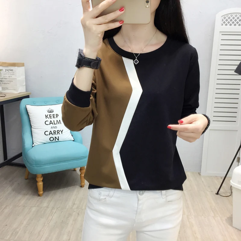 T Shirt Women Long Sleeve Tshirt Woman 2018 Camisetas Mujer Patchwork Womens Tops Casual T-Shirts Plus Size Tee Shirt Femme
T Shirt Women Long Sleeve Tshirt Woman 2018 Camisetas Mujer Patchwork Womens Tops Casual T-Shirts Plus Size Tee Shirt Femme