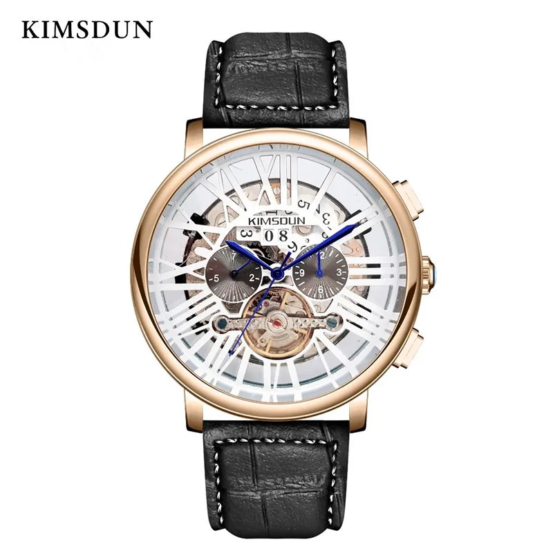 Men Watches KIMSDUN Automatic Self Wind Tourbillon Mechanical Black Brown Blue Leather Strap Fashion Sports Business Watches
Men Watches KIMSDUN Automatic Self Wind Tourbillon Mechanical Black Brown Blue Leather Strap Fashion Sports Business Watches
