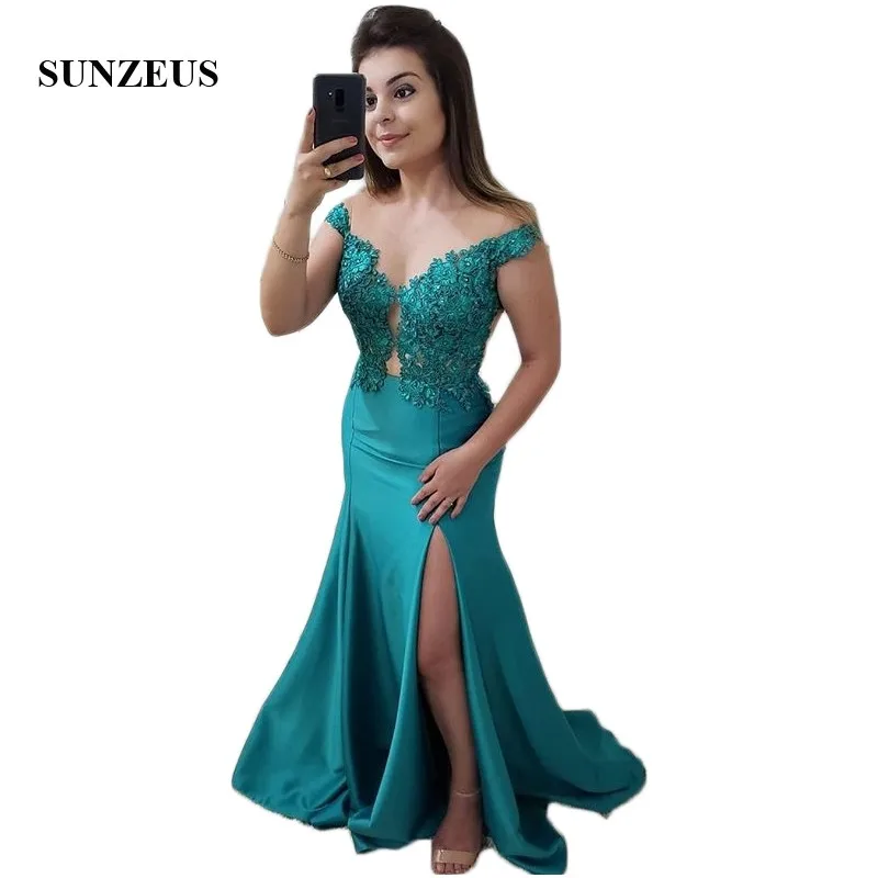 Sweetheart Off the Shoulder Formal Dresses Appliques Satin Elegant Mermaid Evening Dresses Leg Slit Evening Party Dresses SE23
Sweetheart Off the Shoulder Formal Dresses Appliques Satin Elegant Mermaid Evening Dresses Leg Slit Evening Party Dresses SE23