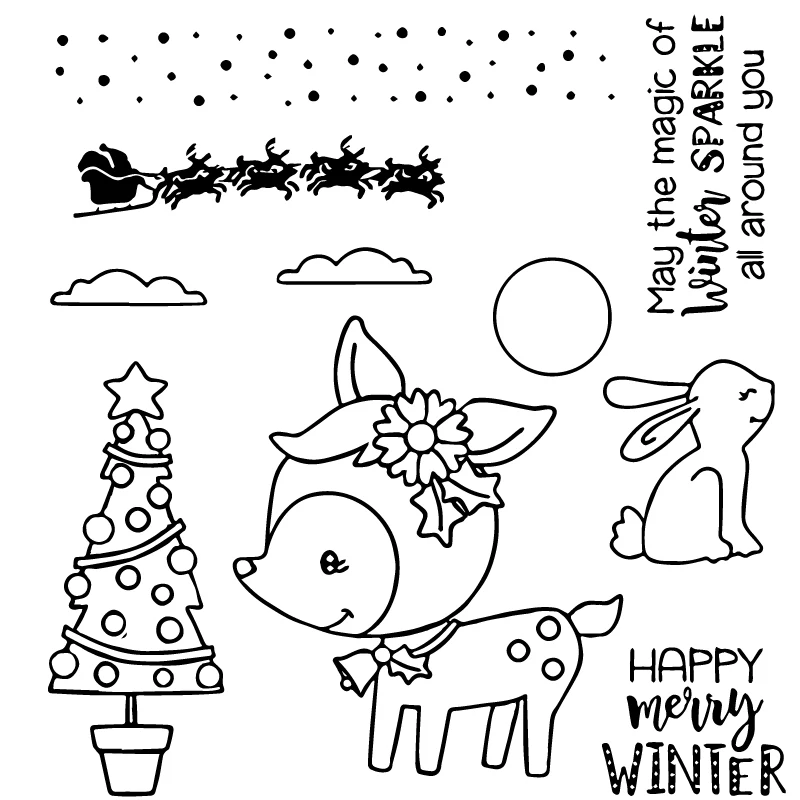 Winter Deer Silicone Clear Stamps/Seal For DIY Scrapbooking Decorative Card Making Craft Fun Decoration Supplies
Winter Deer Silicone Clear Stamps/Seal For DIY Scrapbooking Decorative Card Making Craft Fun Decoration Supplies